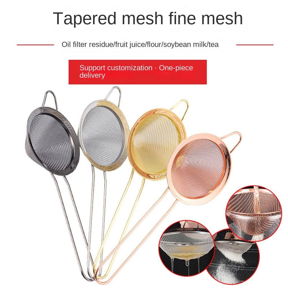 Bitters Bottle Set - ใหม่สแตนเลสสตีลค็อกเทลกรองรูปกรวย Rose Gold Conical Strainer Bar